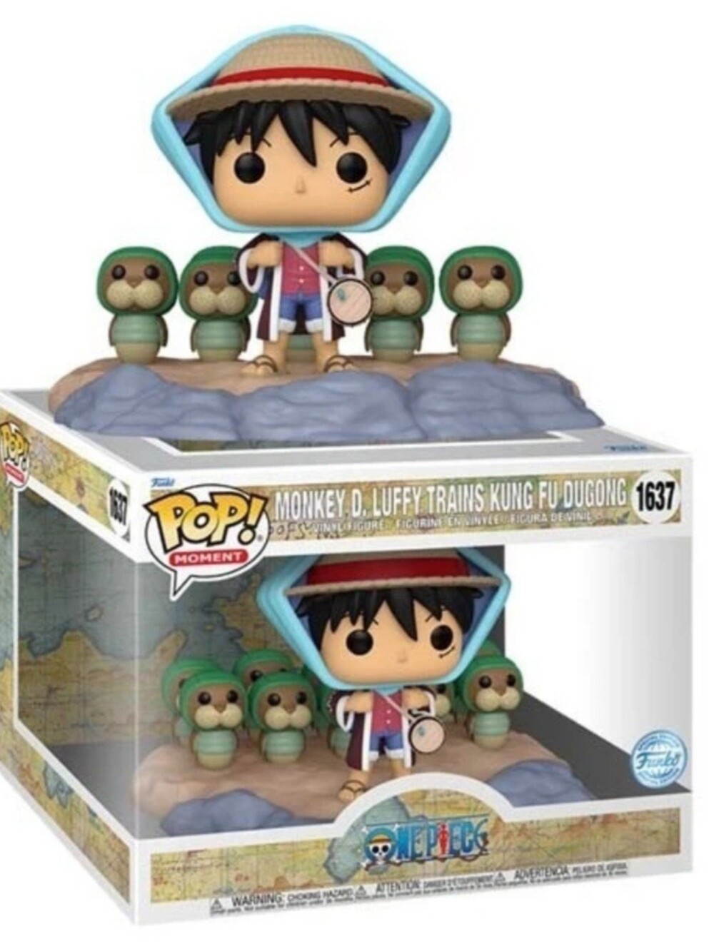 New One Piece - Monkey D. Luffy Trains Kung Fu Dugong Pop! Moment Vinyl Figure.